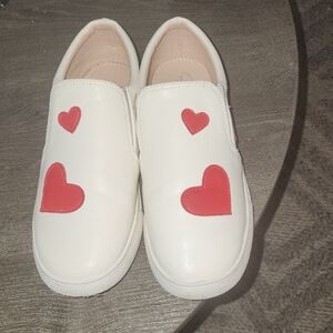 Charming Red Heart Kids Slip-On Sneakers